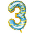 Balon din Folie Metalizata, Flippy, Figurina Cifra, Model 3, Tema Dulciuri Aniversare 100 cm, Ambalaj Individual, Pai Inclus, Umflare cu Aer sau Heliu, Verde-0