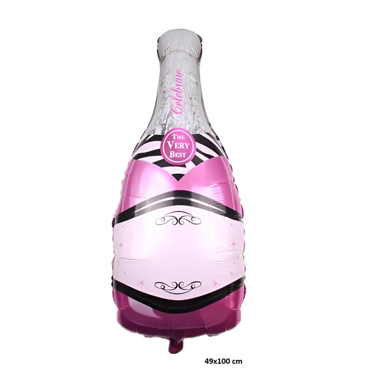 Balon din Folie Metalizata, Flippy, Figurine, Model Sticla de Sampanie, 49x100 cm, Mov-1