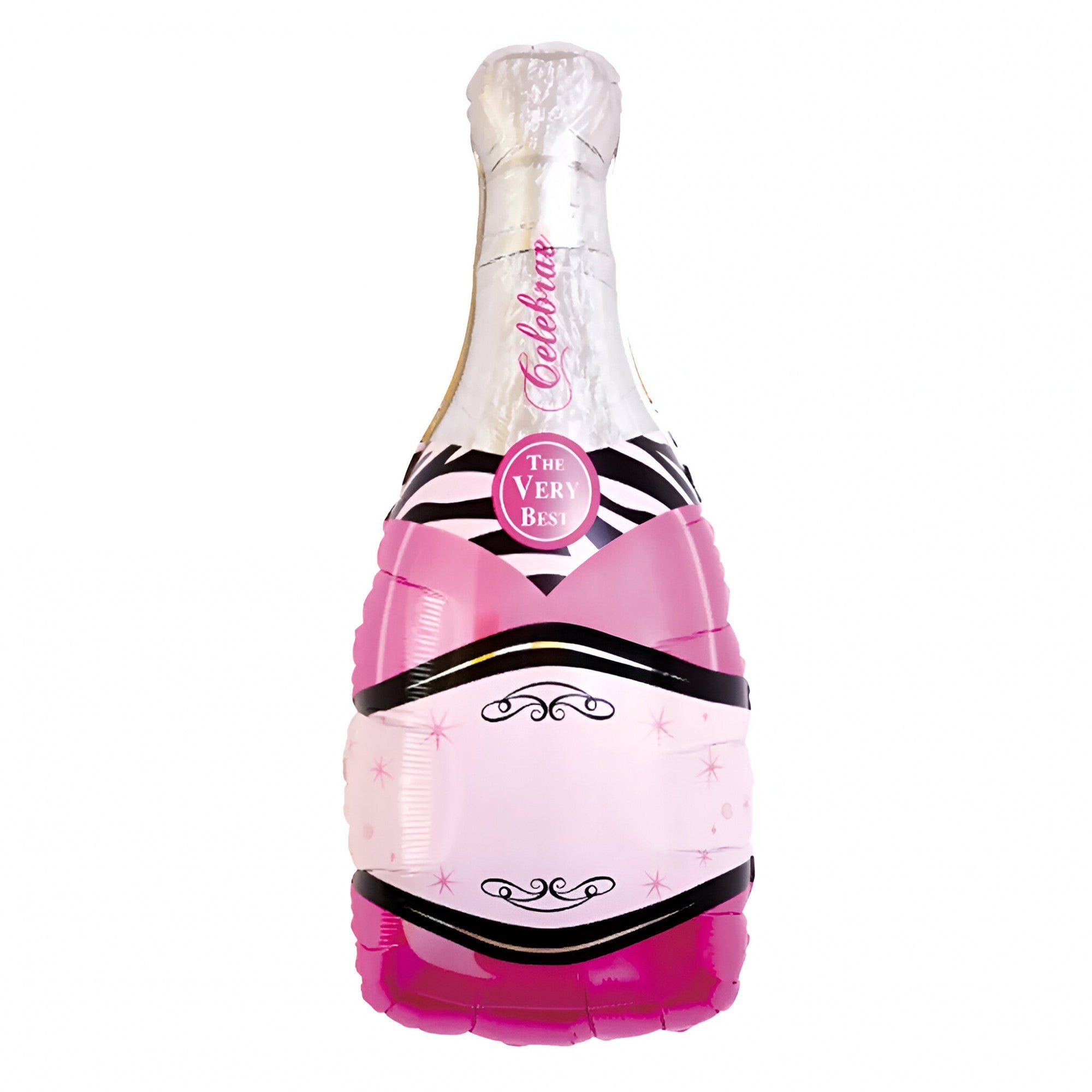 Balon din Folie Metalizata, Flippy, Figurine, Model Sticla de Sampanie, 49x100 cm, Mov-2