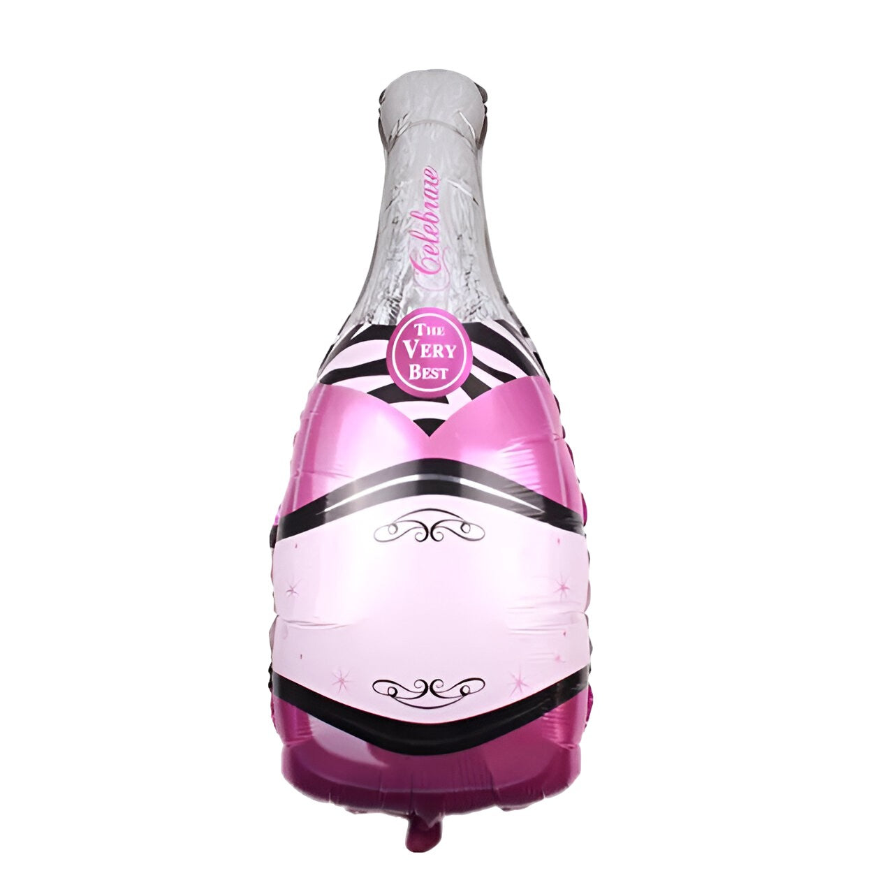 Balon din Folie Metalizata, Flippy, Figurine, Model Sticla de Sampanie, 49x100 cm, Mov-0