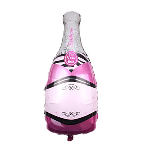 Balon din Folie Metalizata, Flippy, Figurine, Model Sticla de Sampanie, 49x100 cm, Mov-0