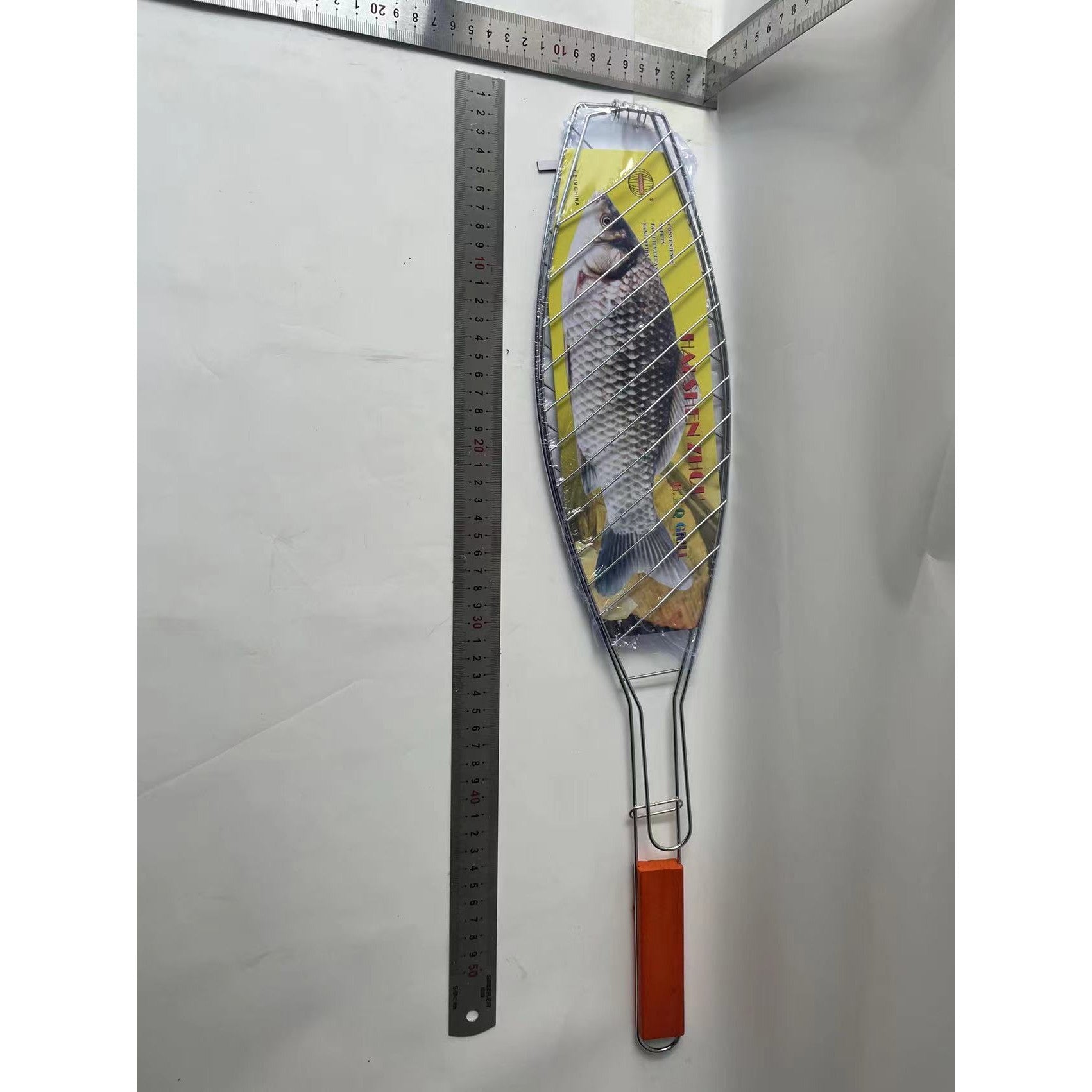 Gratar Grill Inox pentru Peste, Flippy, cu Maner, Argintiu-1