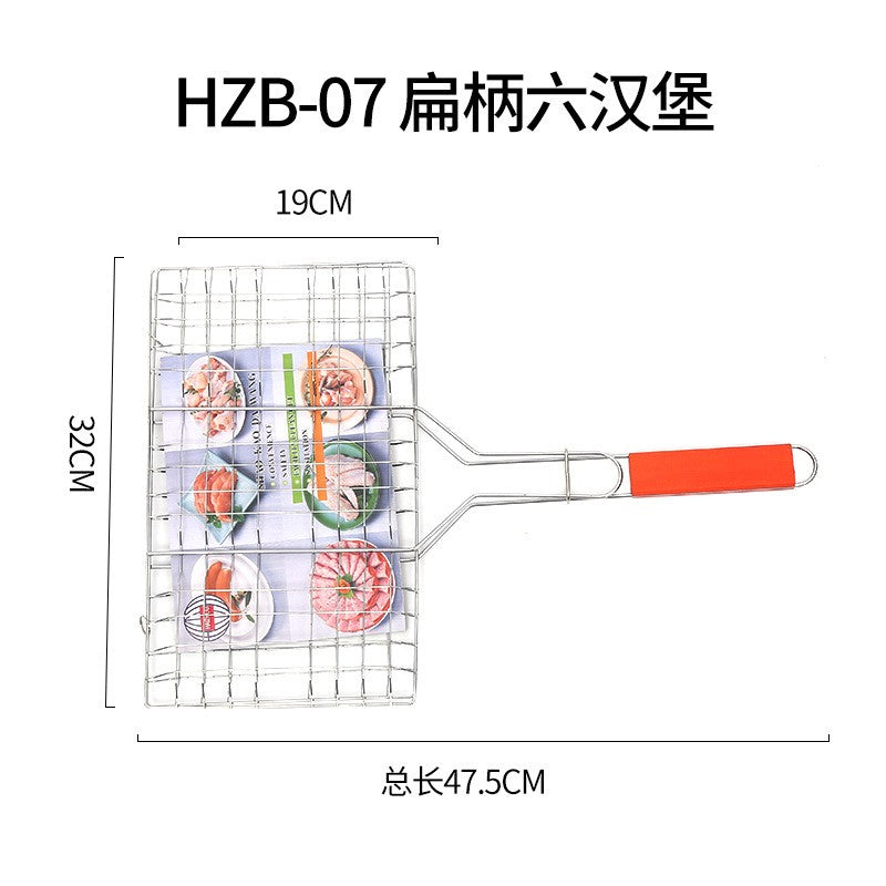 Gratar pentru Peste si Carne, Flippy, Suprafata Utila 32x19 cm, Otel Inoxidabil, Portabil, Argintiu-0