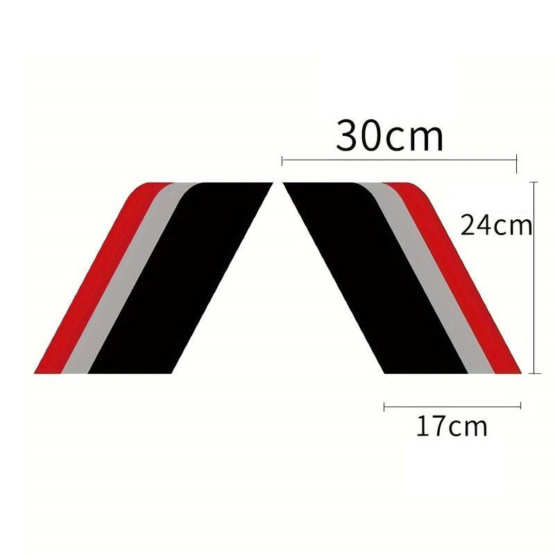 Sticker autoadeziv Tuning, model "Racing Flag", dimensiune 30 x 24 x 17 cm, culoare Negru/Argintiu/Rosu-2