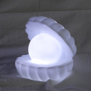 Lampa de Veghe, Flippy, Model Scoica cu Perla, Lumina Calda, Alba-0