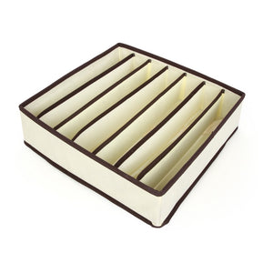 Cutie De Depozitare, Flippy, Pentru Lenjerie, Sosete Si Sutiene, Material Textil, 7 Compartimente, 32 x 32 x 10 cm, Culoare Bej-0