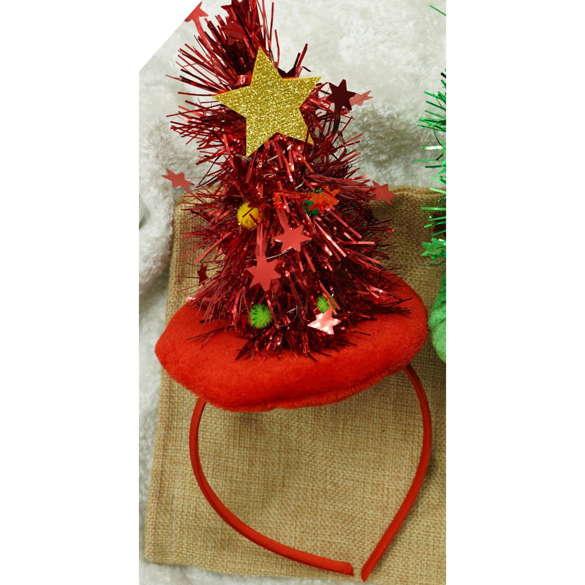 Bentita/cerc brad de Craciun, culoare rosie, marime standard, Flippy-1