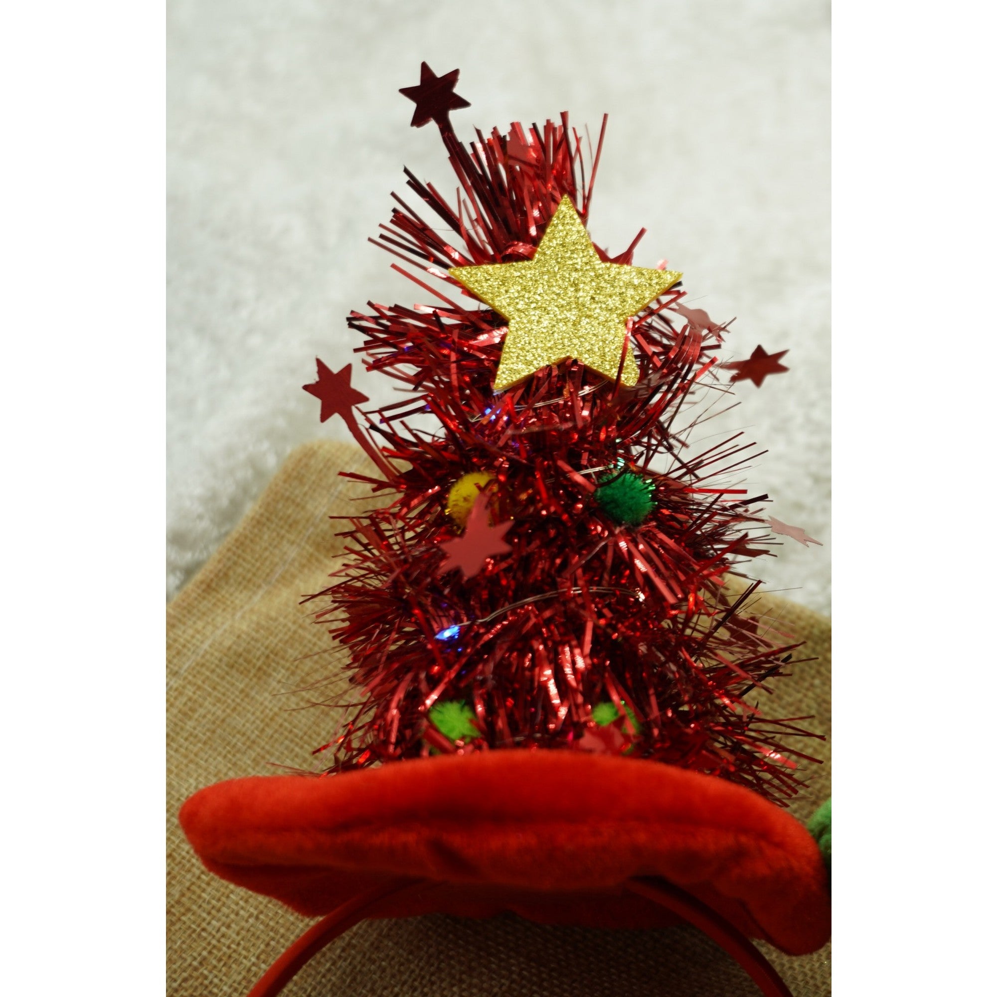 Bentita/cerc brad de Craciun, culoare rosie, marime standard, Flippy-3