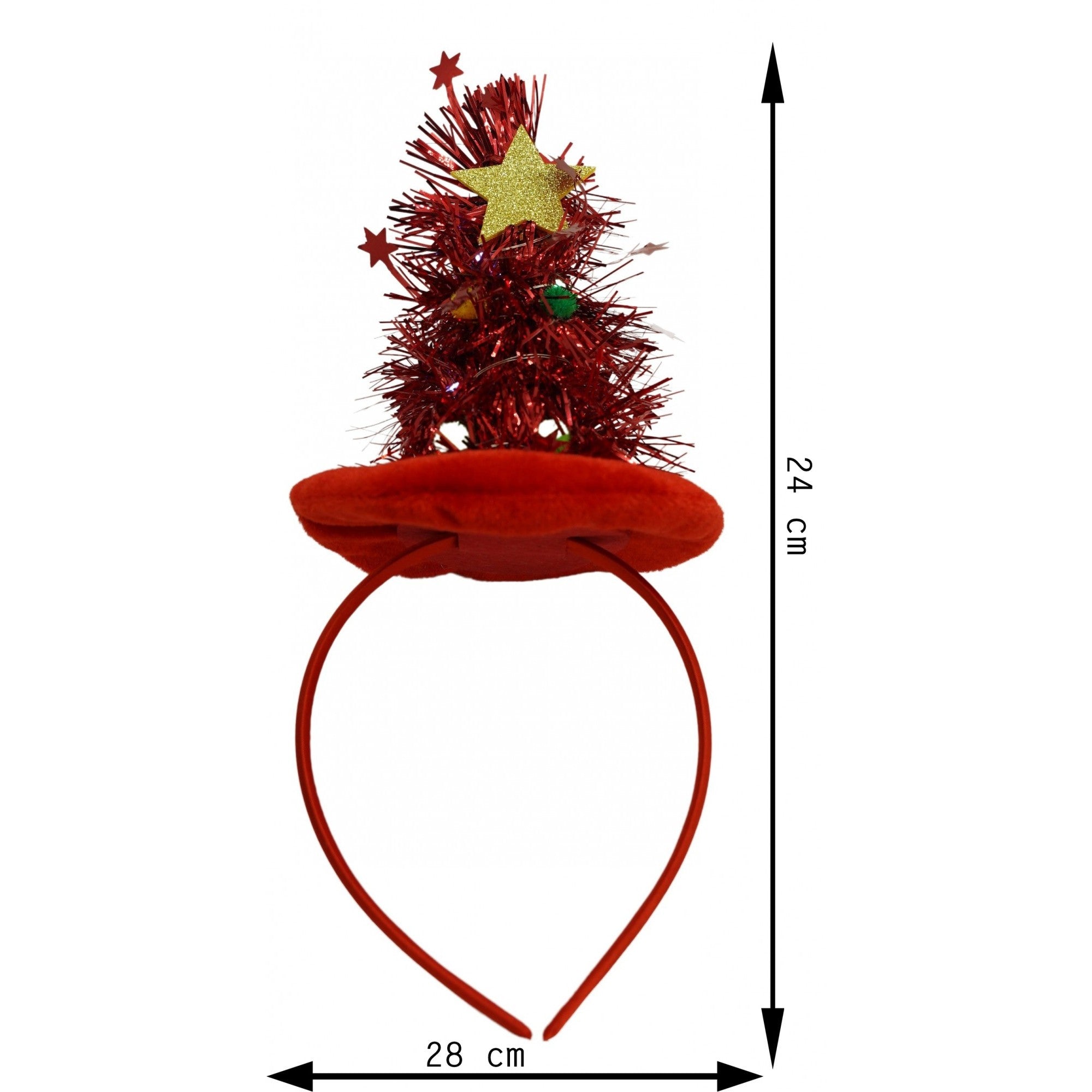 Bentita/cerc brad de Craciun, culoare rosie, marime standard, Flippy-5