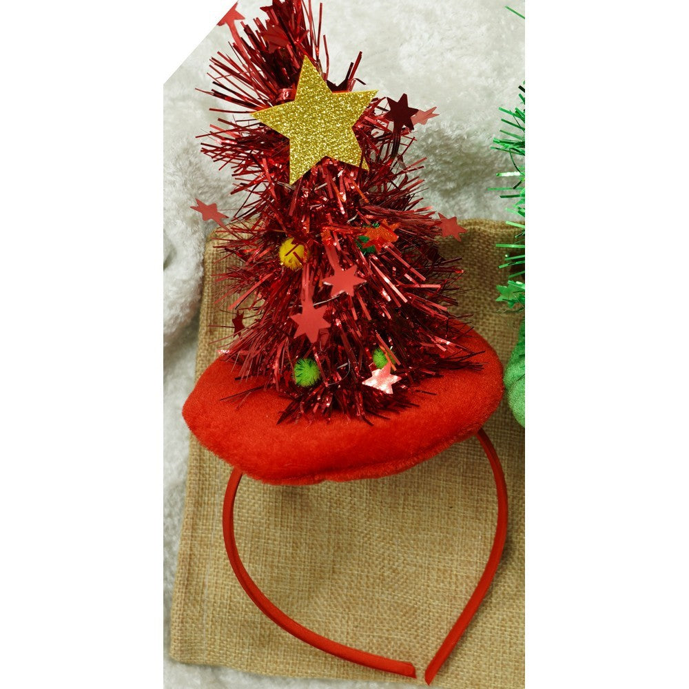 Bentita/cerc brad de Craciun, culoare rosie, marime standard, Flippy-6