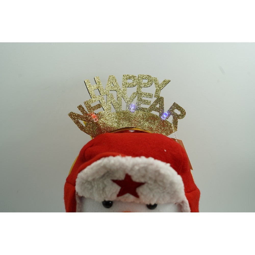 Bentita/cerc Happy Newyear, culoare auriu, marime standard, Flippy-7
