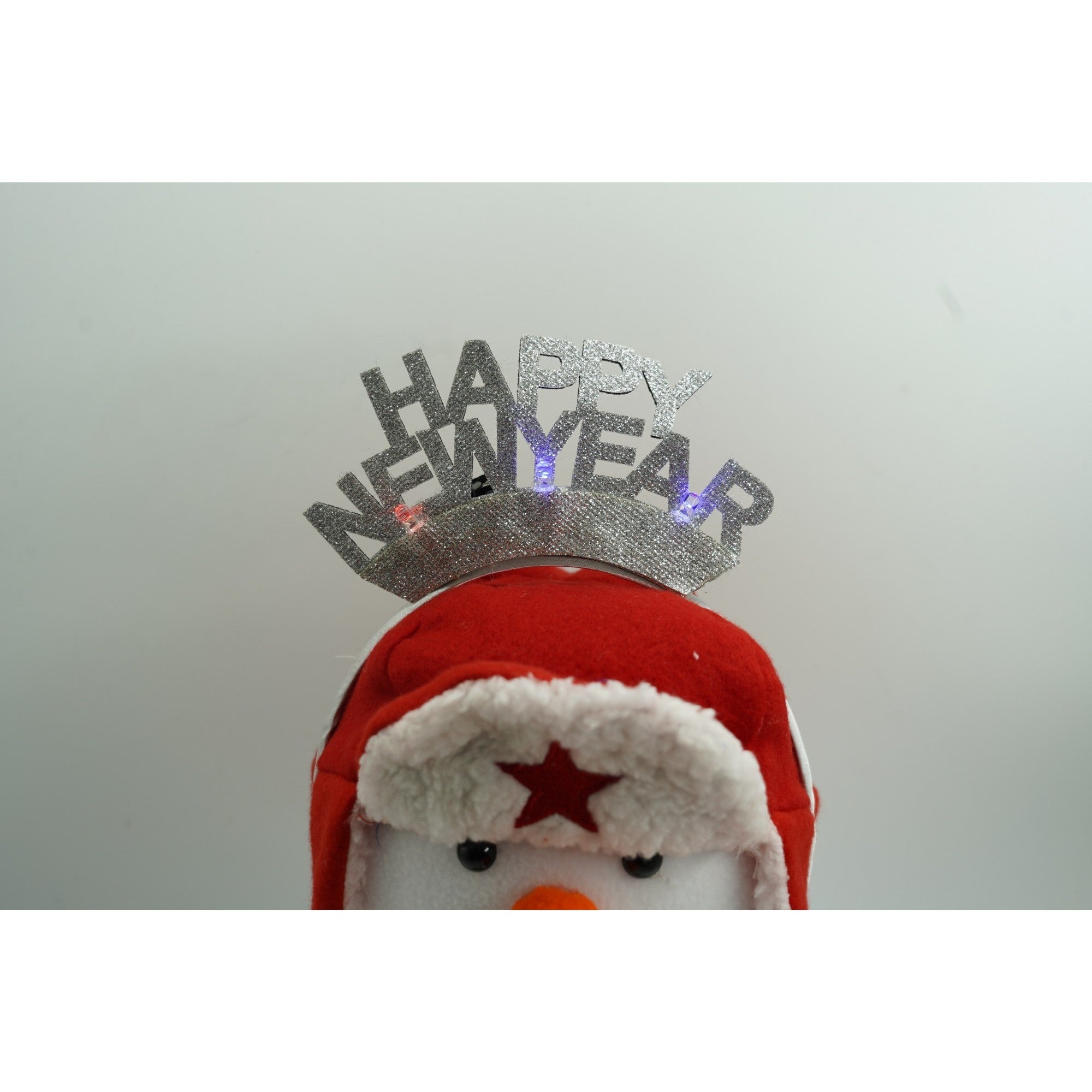 Bentita/cerc Happy Newyear, culoare gri metalic, marime standard, Flippy-2