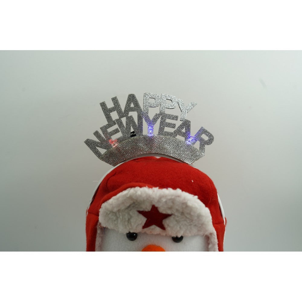 Bentita/cerc Happy Newyear, culoare gri metalic, marime standard, Flippy-7