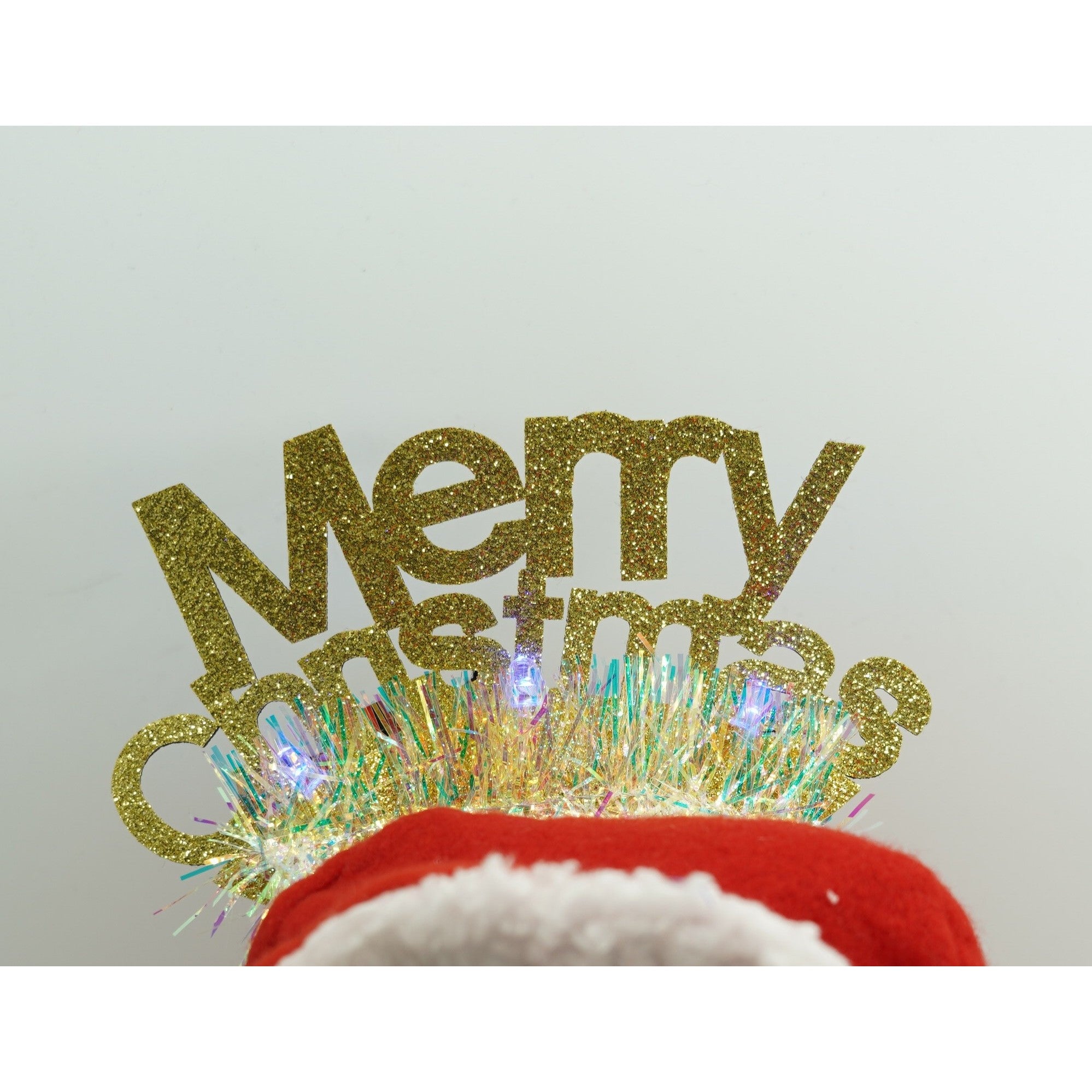 Bentita/cerc Mery Cristmas, culoare auriu cu beteala, marime standard, Flippy-3