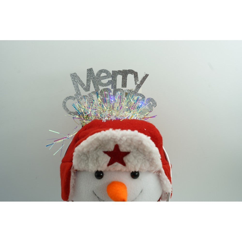 Bentita/cerc Mery Cristmas, culoare gri metalic cu beteala, marime standard, Flippy-6