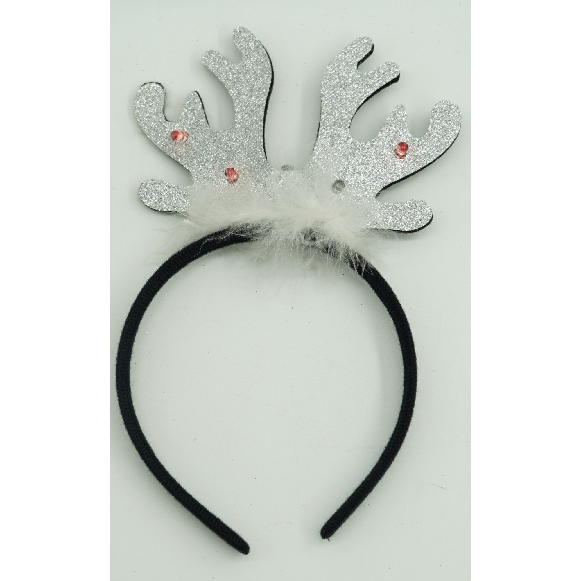 Bentita/cerc ren de Craciun, culoare negru cu gri metalic, marime standard, Flippy-1