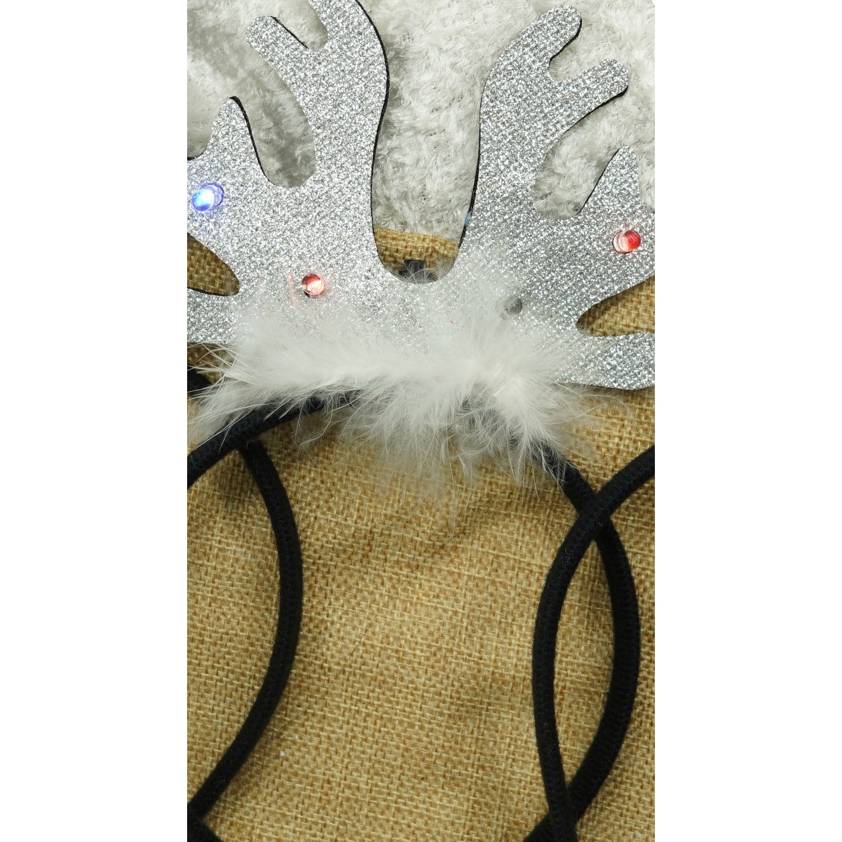 Bentita/cerc ren de Craciun, culoare negru cu gri metalic, marime standard, Flippy-3