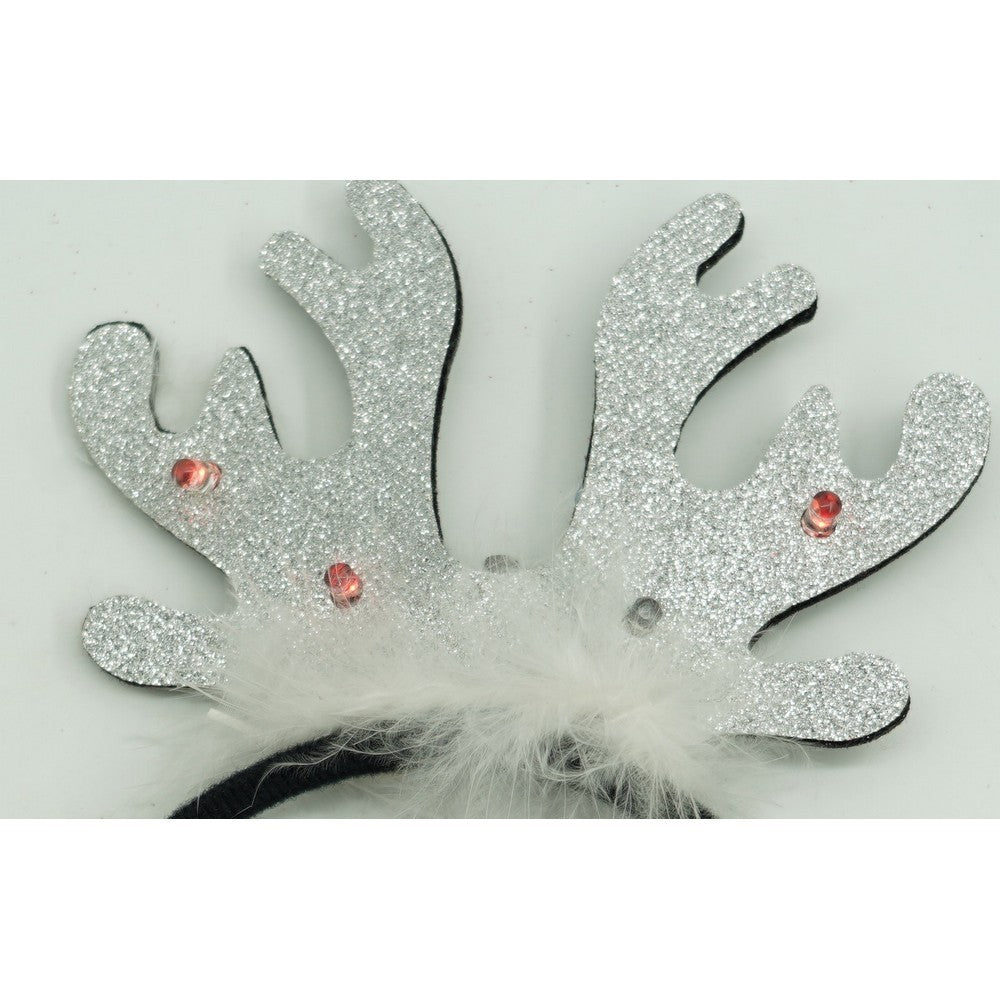 Bentita/cerc ren de Craciun, culoare negru cu gri metalic, marime standard, Flippy-9