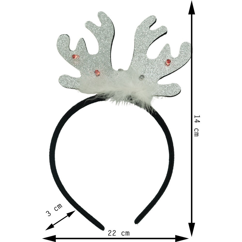 Bentita/cerc ren de Craciun, culoare negru cu gri metalic, marime standard, Flippy-10