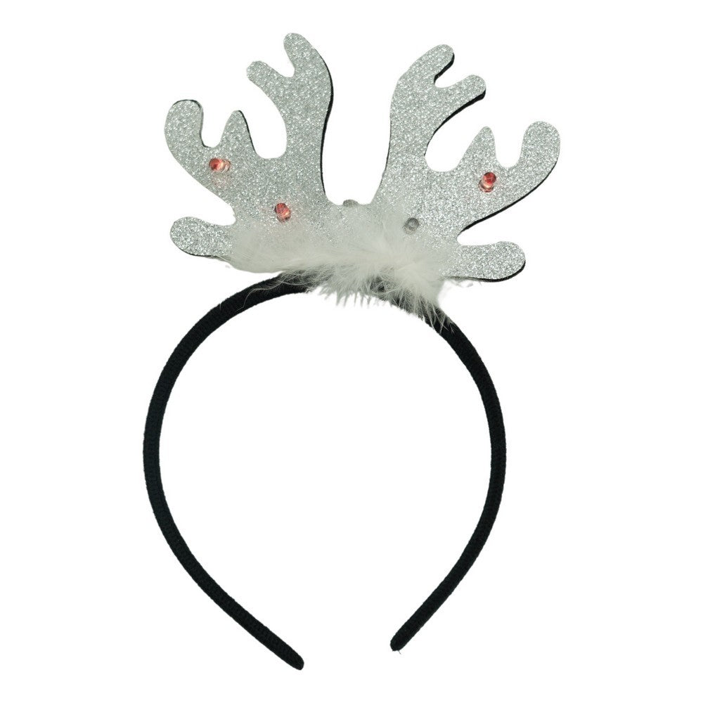 Bentita/cerc ren de Craciun, culoare negru cu gri metalic, marime standard, Flippy-0