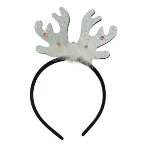 Bentita/cerc ren de Craciun, culoare negru cu gri metalic, marime standard, Flippy-0