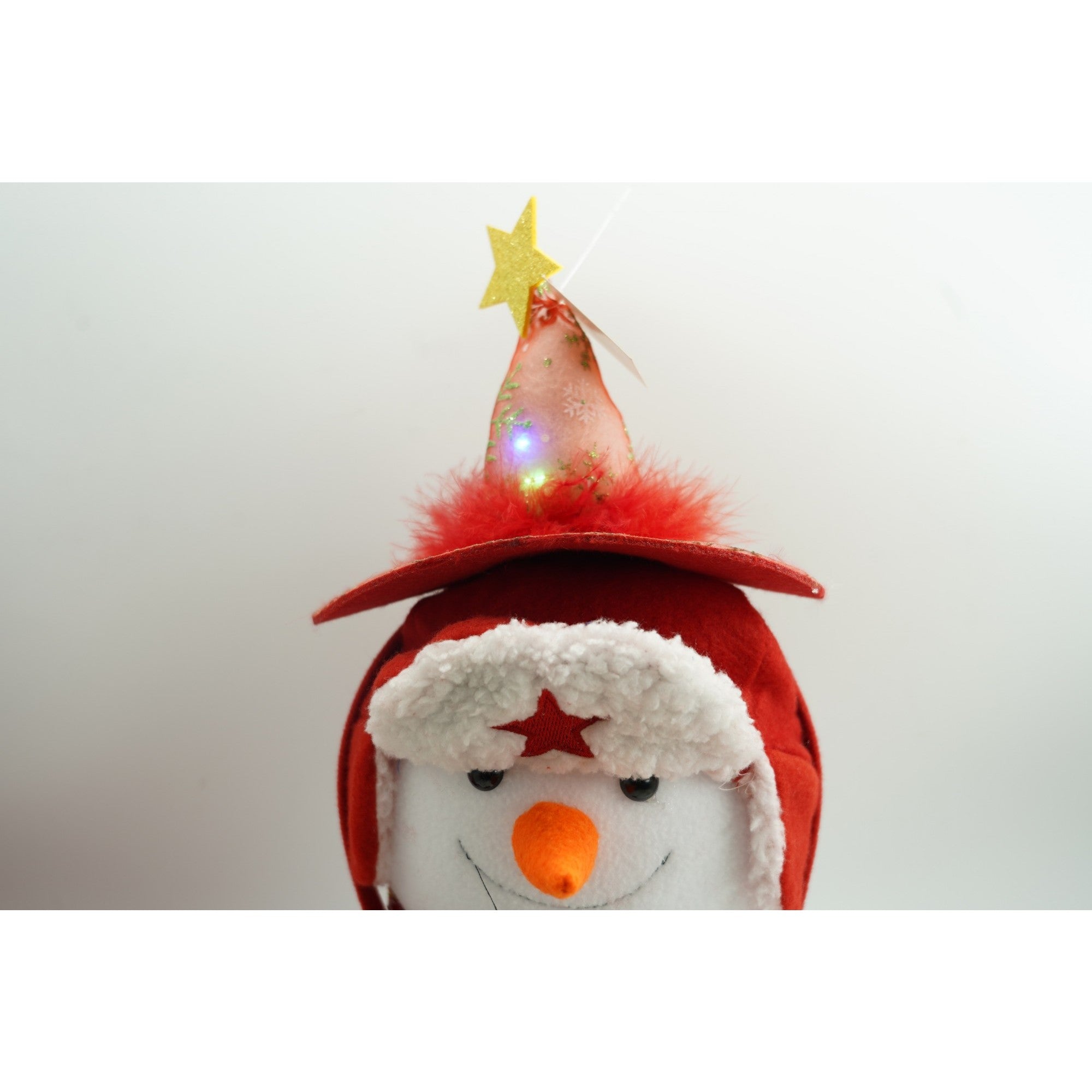 Bentita/cerc tip palarie de Craciun, culoare rosie cu led, marime standard, Flippy-1