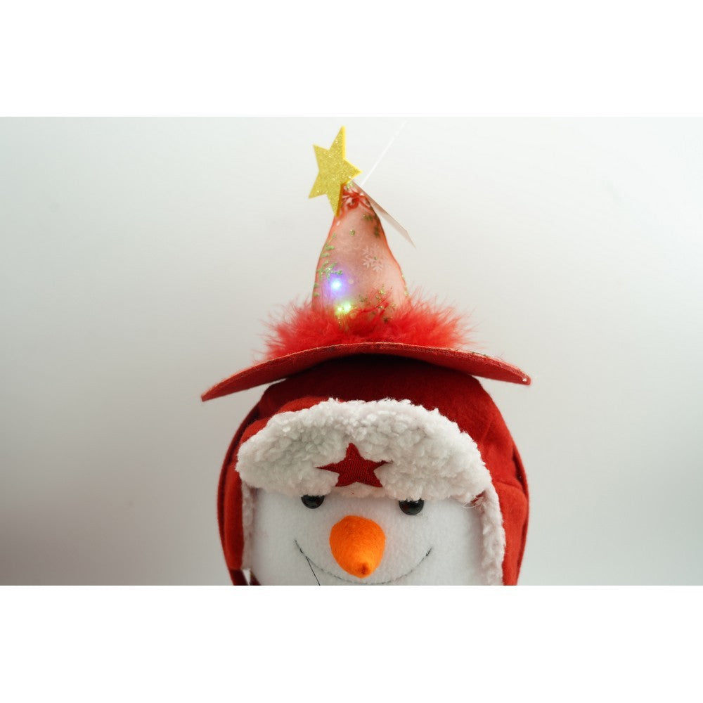 Bentita/cerc tip palarie de Craciun, culoare rosie cu led, marime standard, Flippy-5