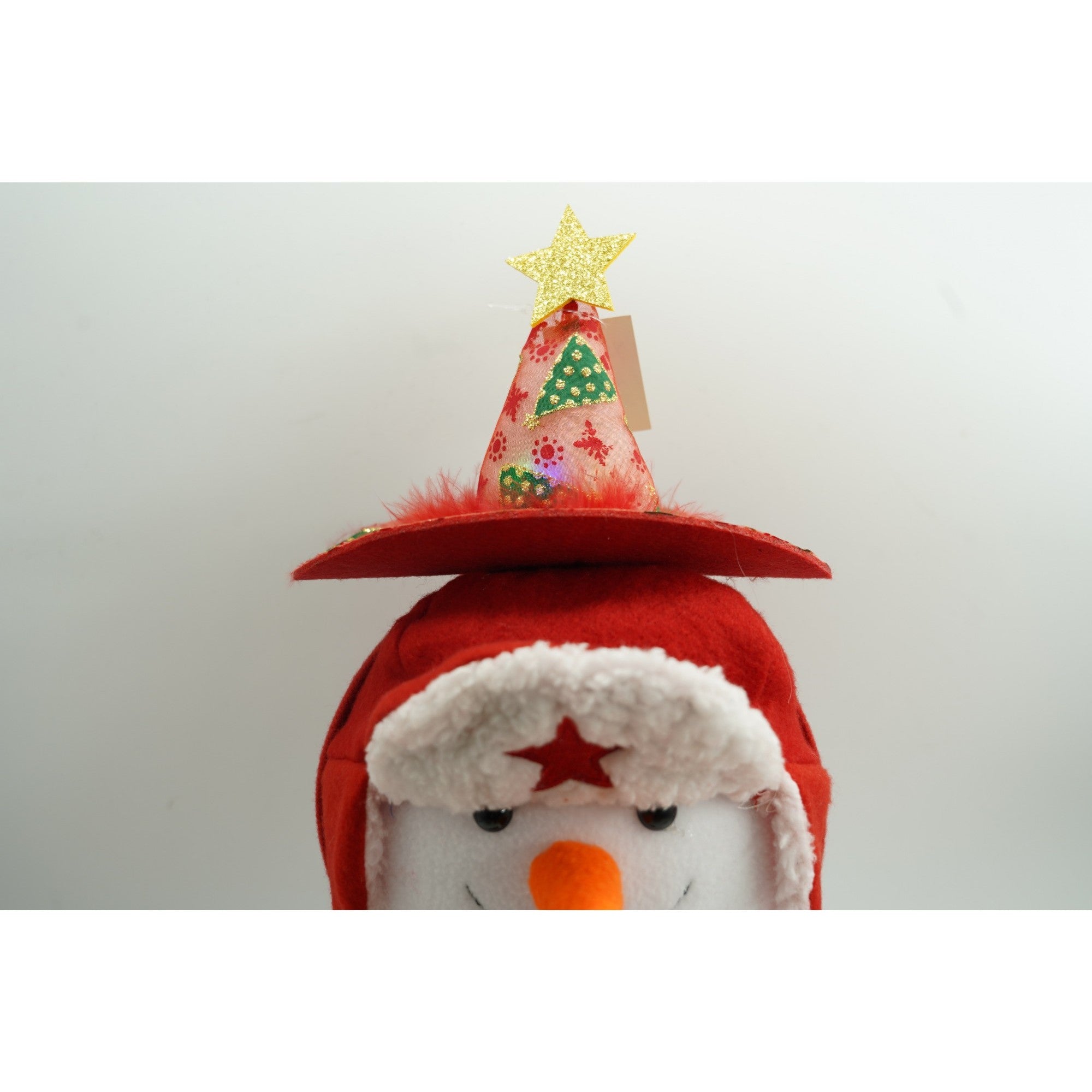 Bentita/cerc tip palarie de Craciun, culoare rosie cu led, marime standard, Flippy-1