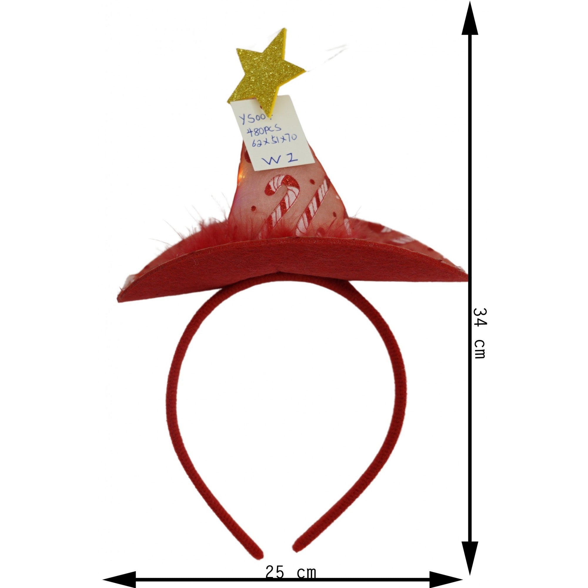 Bentita/cerc tip palarie de Craciun, culoare rosie cu led, marime standard, Flippy-5