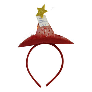 Bentita/cerc tip palarie de Craciun, culoare rosie cu led, marime standard, Flippy-0