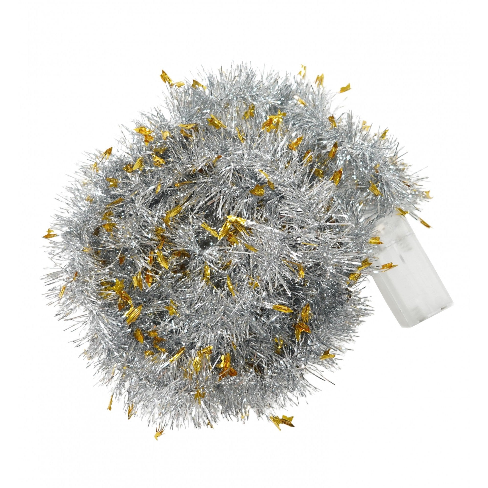 Beteala Craciun cu LED, Aurie, model cu stelute, 2 m x 5 cm, PVC, Sir, Artificiala, Flippy-0