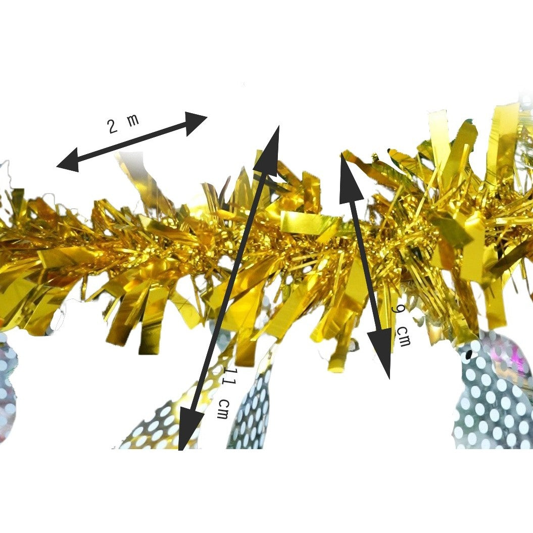 Beteala Craciun, Flippy, auriu, marimea: 2 m x 11 cm x 9 cm material:folie PVC, interior/exterior-5