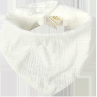 Baveta Triunghiulara din Bumbac pentru Copii, Flippy, 0-12 Luni, 33x32 cm, Rezistenta la apa, Alba-0