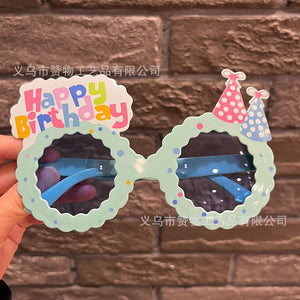 Birthday glasses + blue donut birthday hat - blue piece-0