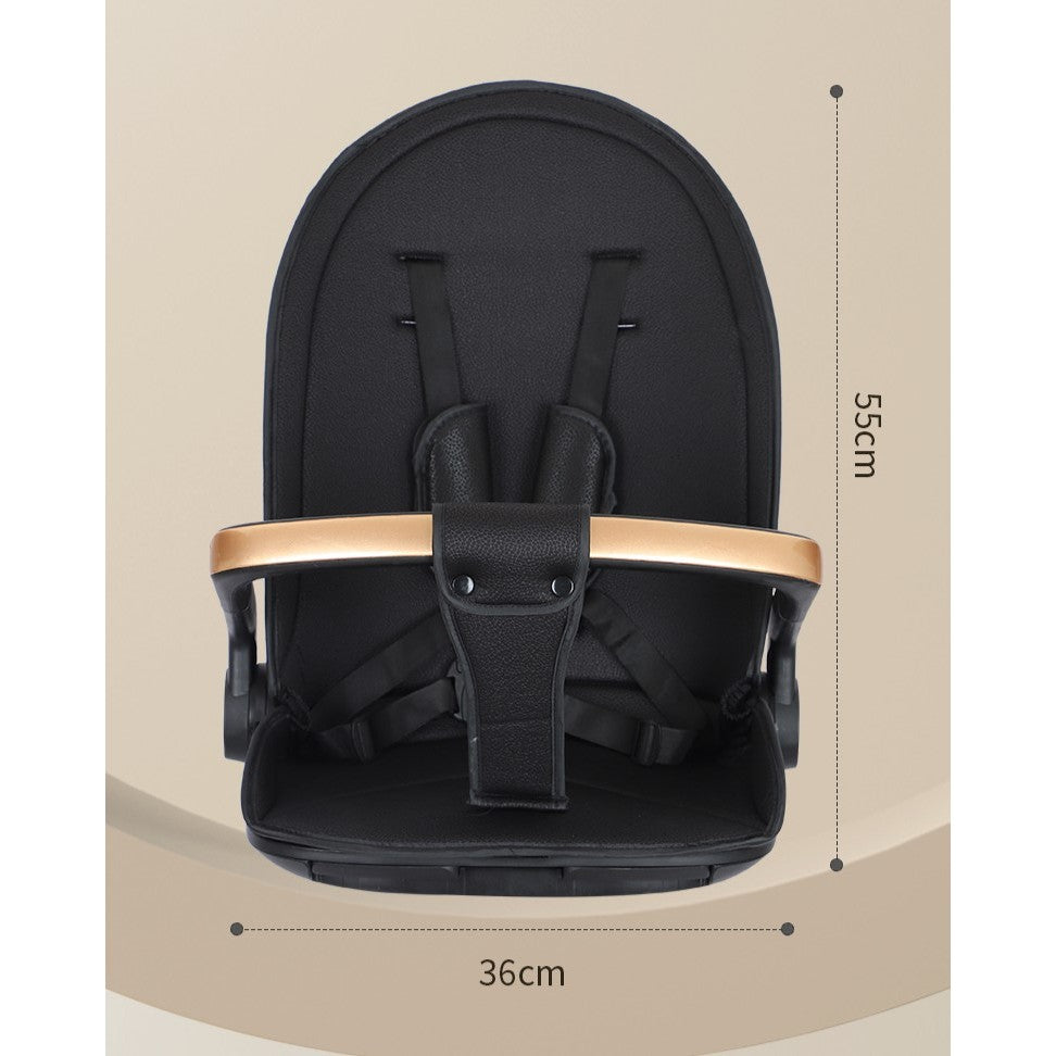 Carucior Sport Flippy 3in1, 6-36 Luni, Reversibil, Pliabil, Tavita pentru Masa, Pozitie de Somn, Centura de Siguranta, Roti 360, Suport Pahar, Copertina pentru Soare, 32x63x95cm, Negru Model Pisicute-8