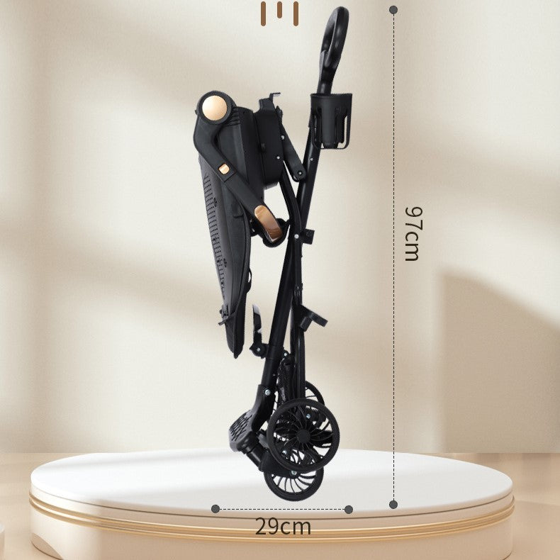 Carucior Sport Flippy 3in1, 6-36 Luni, Reversibil, Pliabil, Tavita pentru Masa, Pozitie de Somn, Centura de Siguranta, Roti 360, Suport Pahar, Copertina pentru Soare, 32x63x95cm, Negru Model Pisicute-9