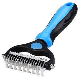 Pieptene pentru Părul de Animale, Flippy, Dispozitiv de Îngrijire cu Două Fețe, Îndepărtarea părului, Albastru-0