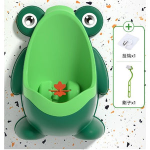 Pisoar pentru copii, Flippy, in Forma de Broasca, Verde, Perie de Curatare Inclusa, Usor de Curatat, 22x13.5x28.5 cm, Montare pe Perete prin Agatare-0