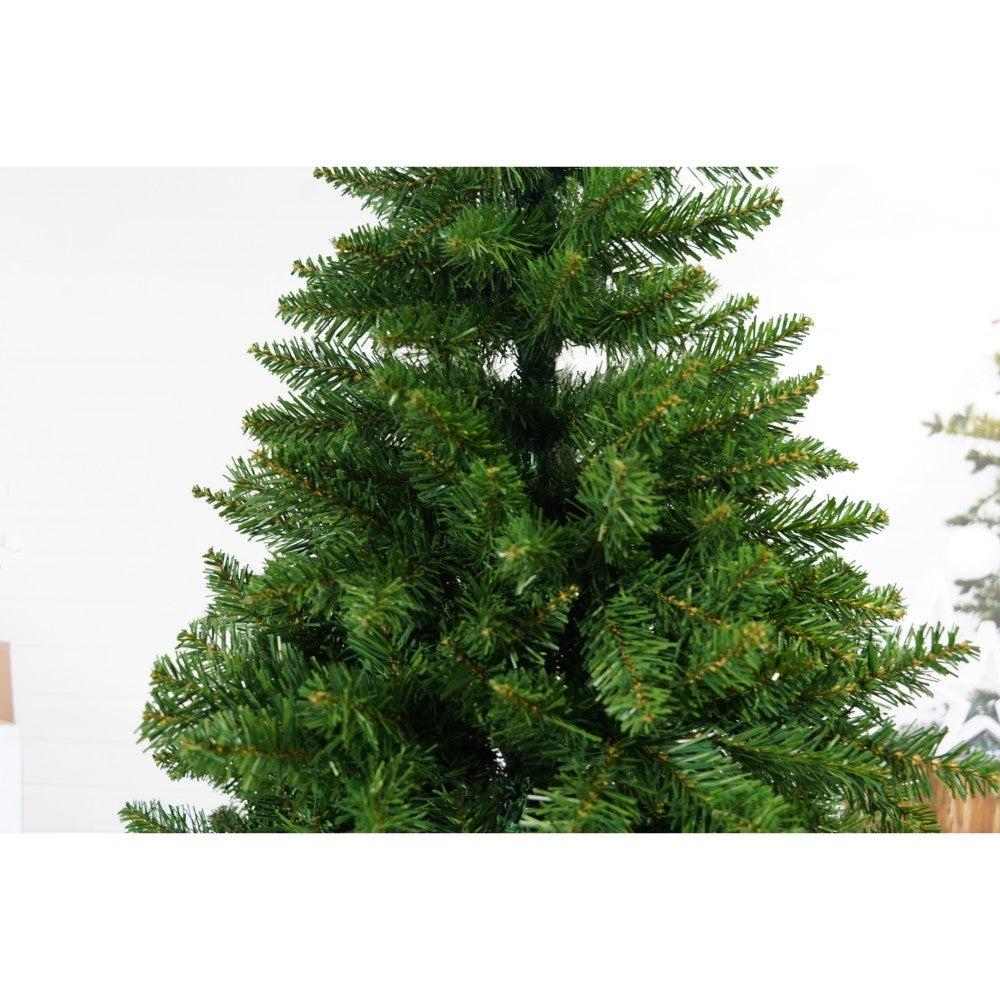 Brad artificial de Craciun, clasic, pentru interior/exterior, inaltime 210 cm, diametru 125 cm, 957 ramuri, Flippy, verde, suport metalic inclus-3