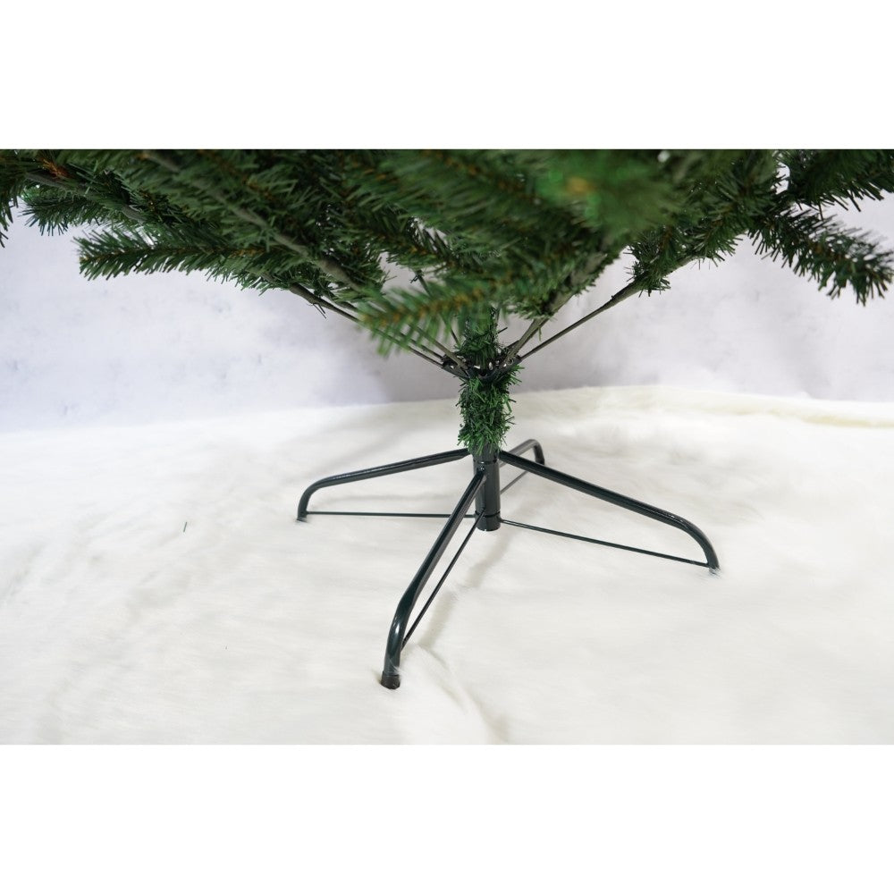 Brad artificial de Craciun, Decorat cu conuri de pin, pentru interior/exterior, inaltime 210 cm, diametru 114 cm, 1057 ramuri, Flippy, verde, suport metalic inclus-3