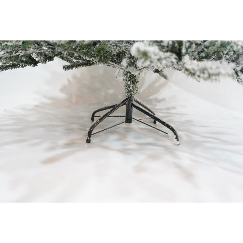 Brad Artificial de Craciun, Flippy, 1.8 m inaltime, Verde, Pulverizat alb-tip zapada, Diametru inferior 110 cm, Interior/ Exterior-16