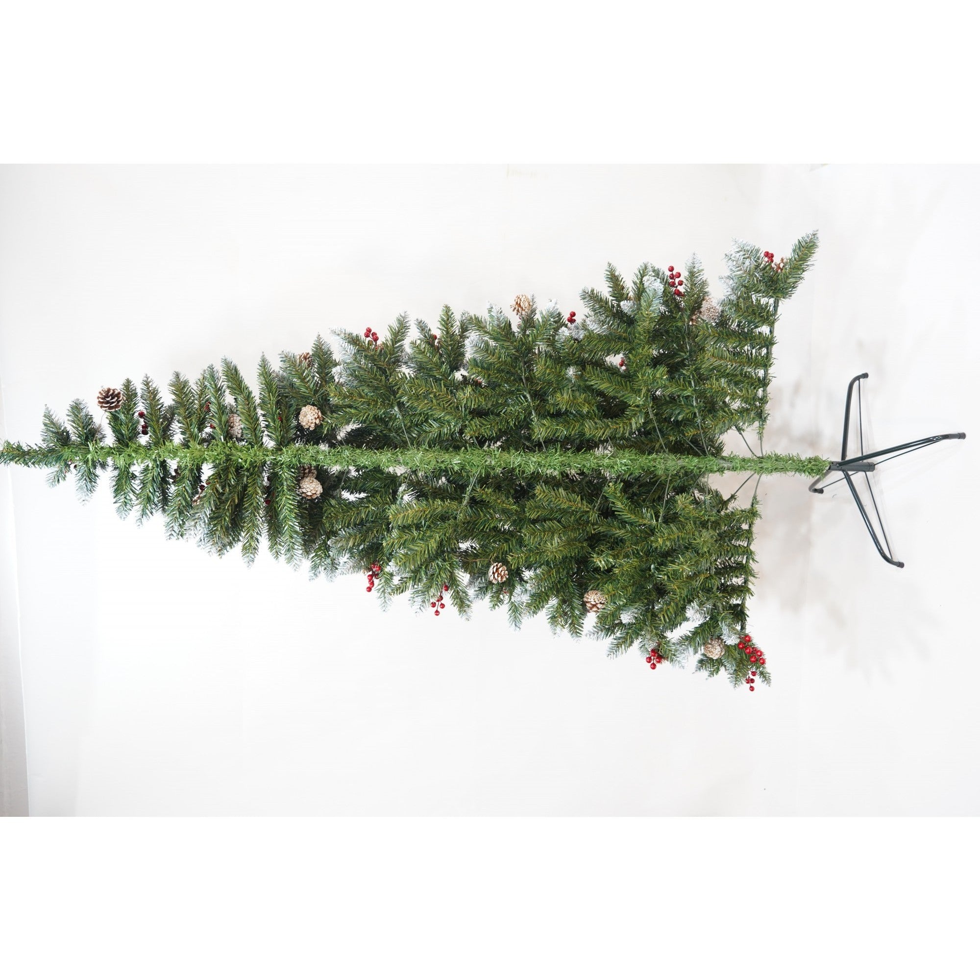 Brad Artificial de Craciun, Flippy, Sectionat pentru Perete/ Colt, 1.80 m inaltime, Verde, Decorat, Diametru Inferior 95 cm, Interior/ Exterior-4