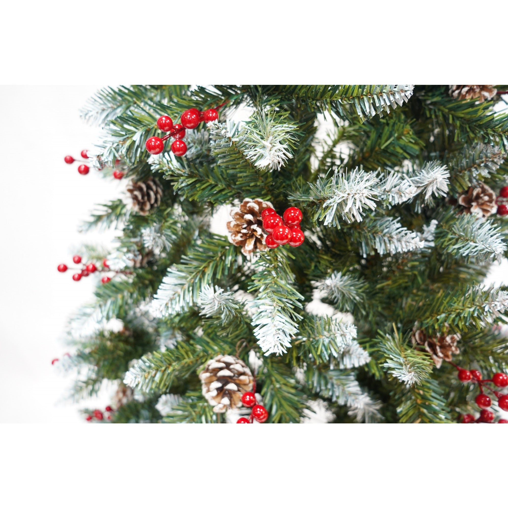 Brad Artificial de Craciun, Flippy, Sectionat pentru Perete/ Colt, 1.80 m inaltime, Verde, Decorat, Diametru Inferior 95 cm, Interior/ Exterior-7