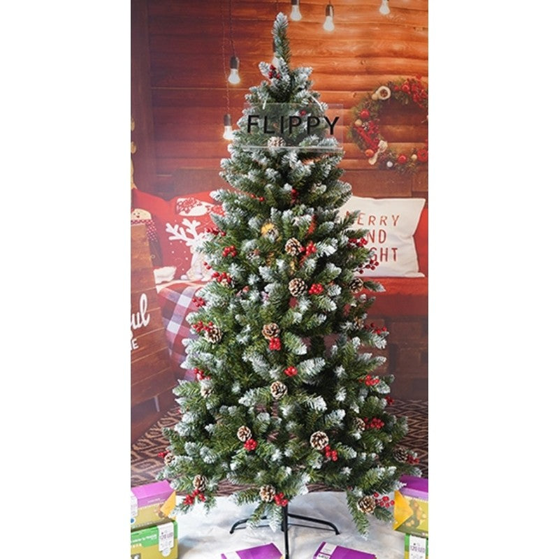 Brad Artificial de Craciun, Flippy, Sectionat pentru Perete/ Colt, 1.80 m inaltime, Verde, Decorat, Diametru Inferior 95 cm, Interior/ Exterior-10