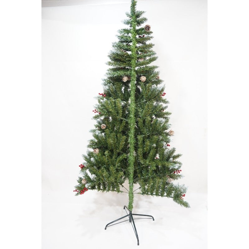 Brad Artificial de Craciun, Flippy, Sectionat pentru Perete/ Colt, 1.80 m inaltime, Verde, Decorat, Diametru Inferior 95 cm, Interior/ Exterior-13