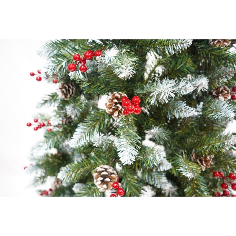 Brad Artificial de Craciun, Flippy, Sectionat pentru Perete/ Colt, 1.80 m inaltime, Verde, Decorat, Diametru Inferior 95 cm, Interior/ Exterior-16