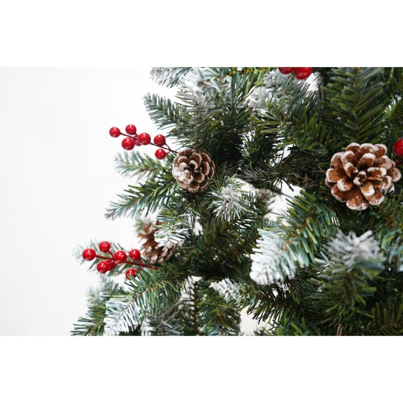 Brad Artificial de Craciun, Flippy, Sectionat pentru Perete/ Colt, 1.80 m inaltime, Verde, Decorat, Diametru Inferior 95 cm, Interior/ Exterior-17