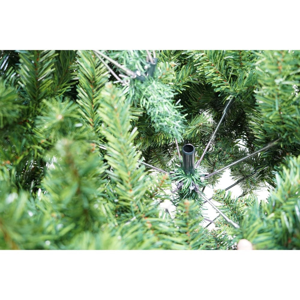 Brad artificial de Craciun tip pin, pentru interior/exterior, inaltime 210 cm, diametru 125 cm, 980 ramuri, Flippy, verde, suport metalic inclus-2