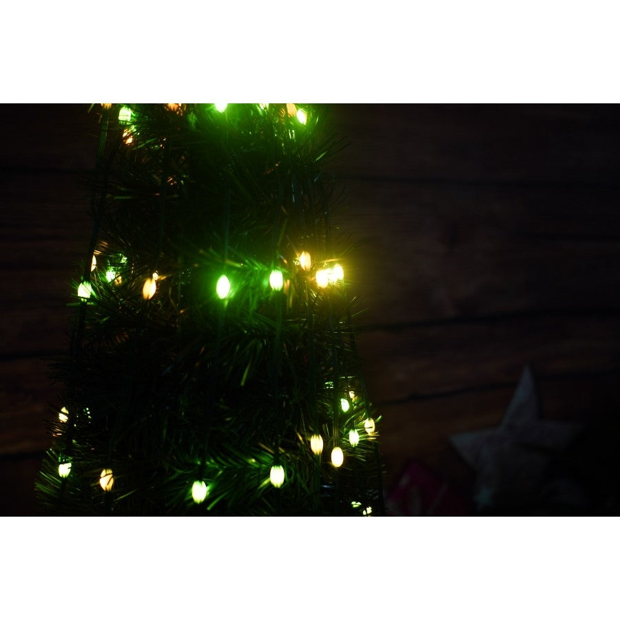 Brad artificial Pop-Up Flippy, cu instalatie integrata, Lumini RGB, Suport inclus, Stea luminata, 304 Led, 180 cm, Material PVC, Verde-5