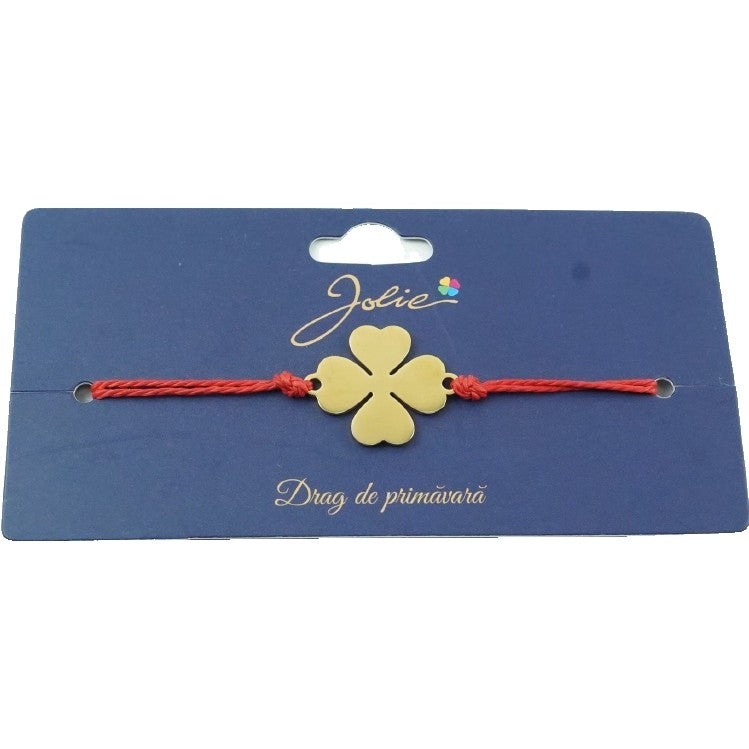 Bratara Aurie Inox Trifoi cu Patru Foi-0